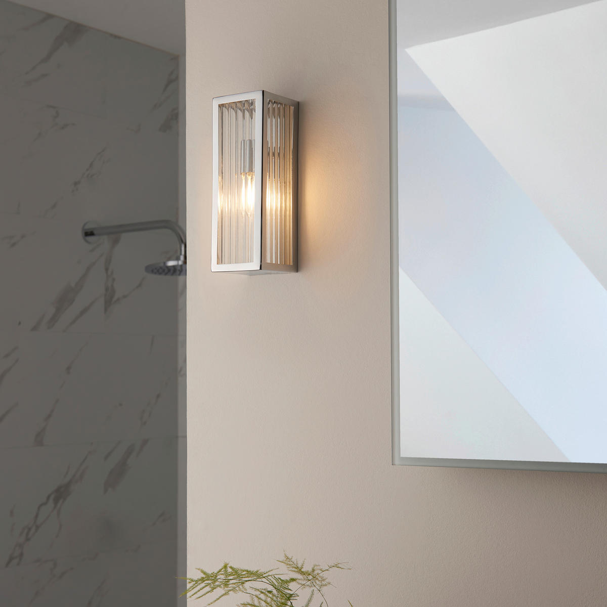 BADEZIMMER-WANDLEUCHTE 7.5/21,5 cm   - Klar/Weiß, KONVENTIONELL, Glas (7.5/21,5cm) - ENDON