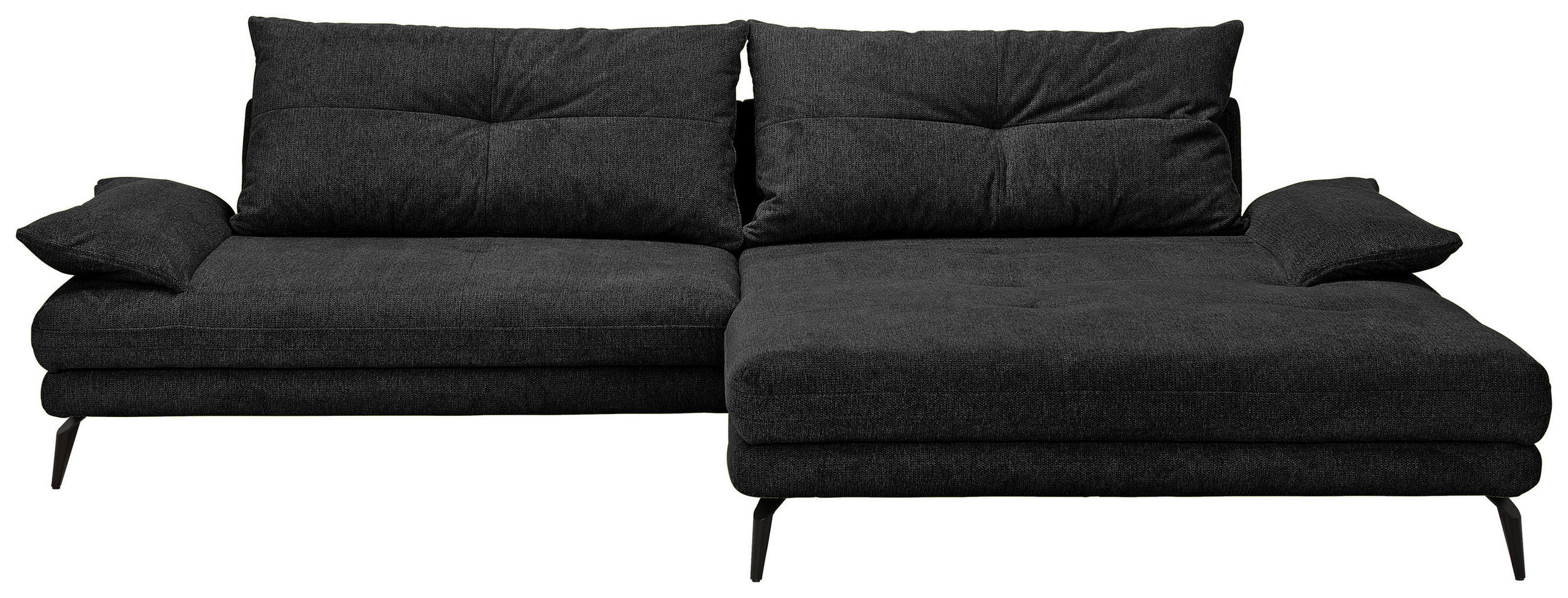 HÖRNSOFFA i flatväv svart  - svart, Klassisk, metall/textil (294/176cm) - MID.YOU