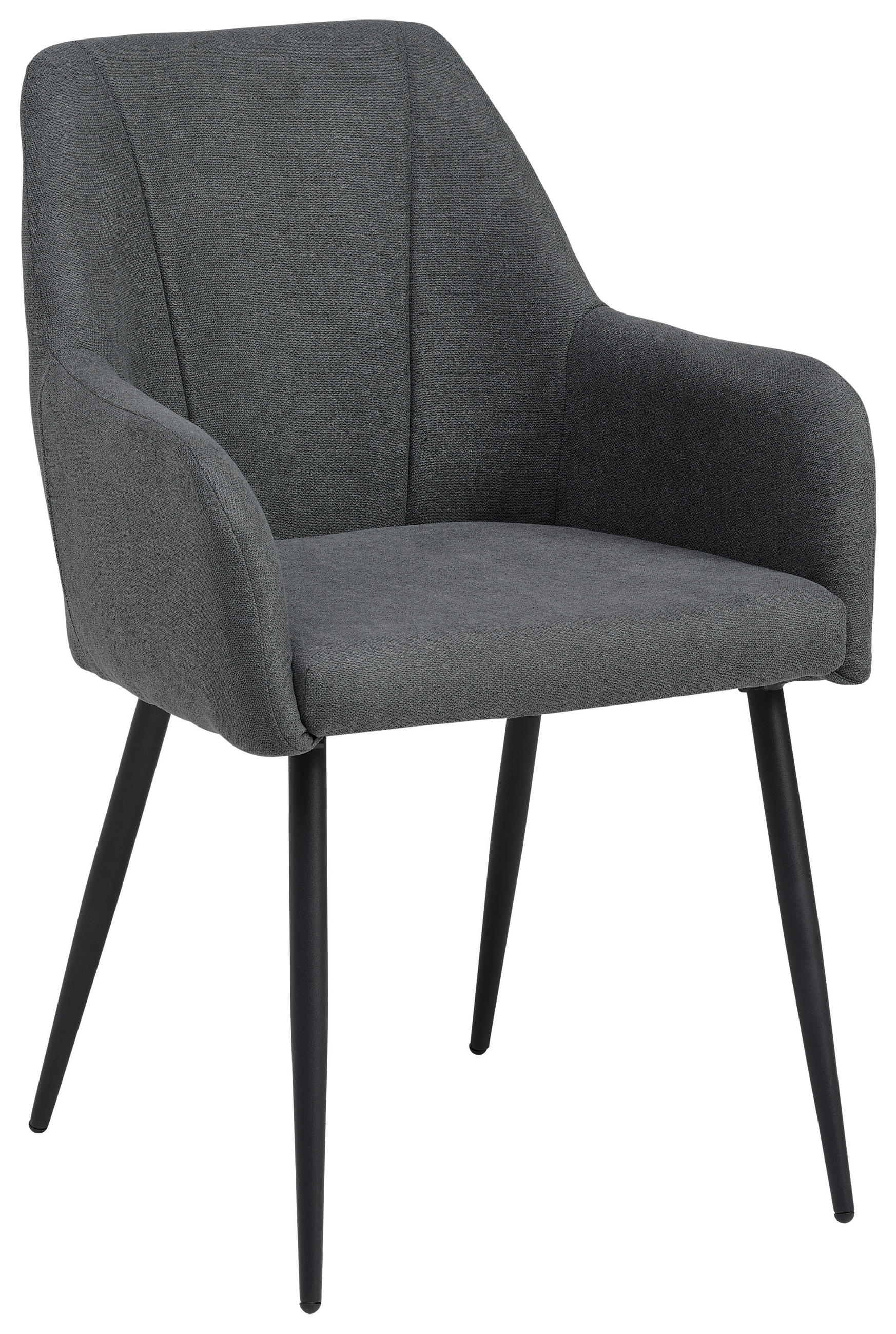 ŽIDLE S PODRUČKAMI, železo, tkaná látka, šedá, černá - šedá/černá, Lifestyle, kov/textil (56/87/60cm) - MID.YOU