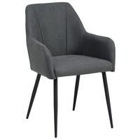ŽIDLE S PODRUČKAMI, železo, tkaná látka, šedá, černá - šedá/černá, Lifestyle, kov/textil (56/87/60cm) - MID.YOU