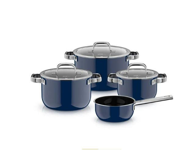 KOCHTOPFSET FUSIONTEC® MINERAL PRO - Tim Raue Edition 4-teilig  - Dunkelblau, Basics, Metall (30/33/60cm) - WMF