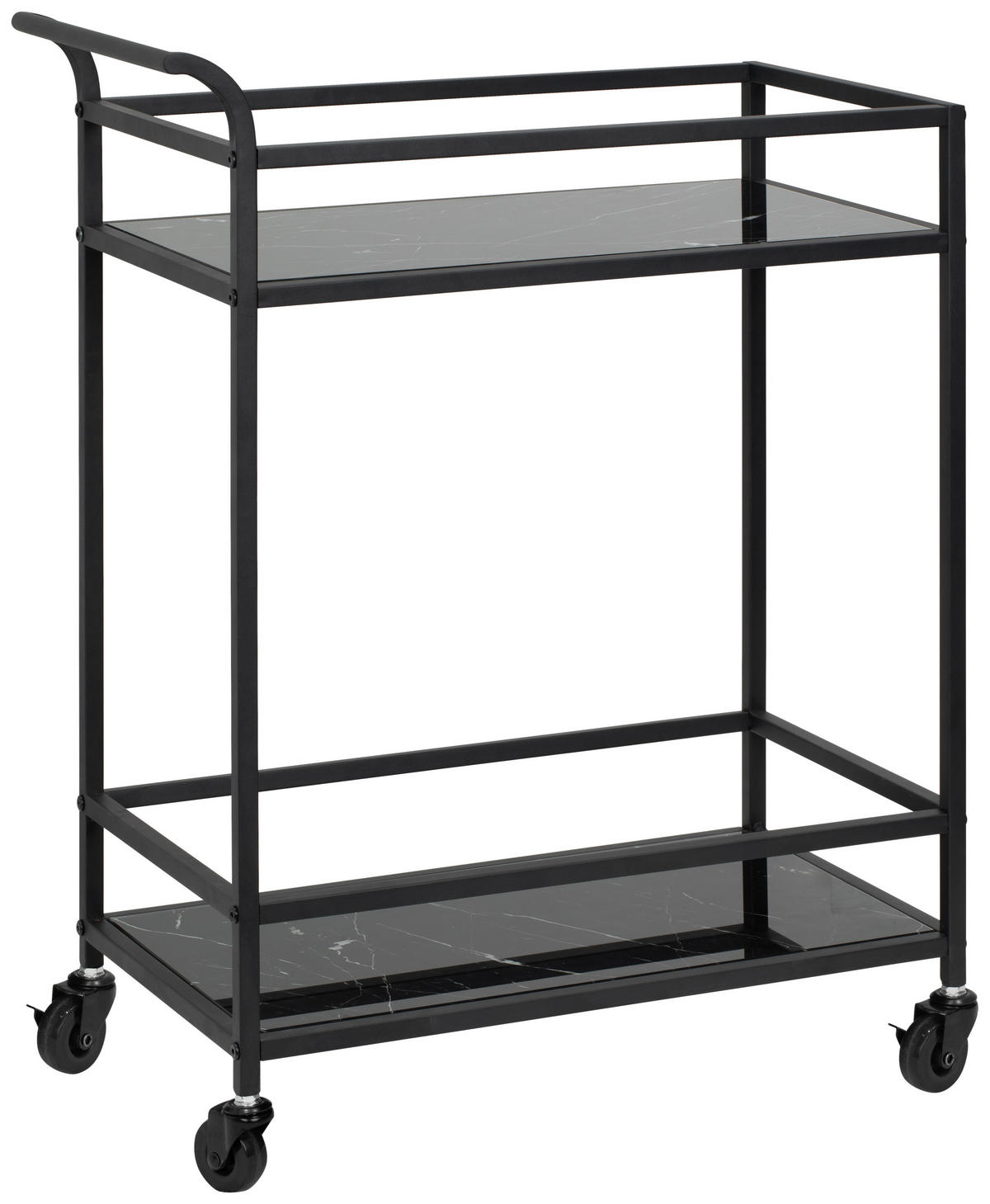 SERVIERWAGEN in Schwarz  - Schwarz, MODERN, Glas/Kunststoff (60/80/35cm) - PBJ