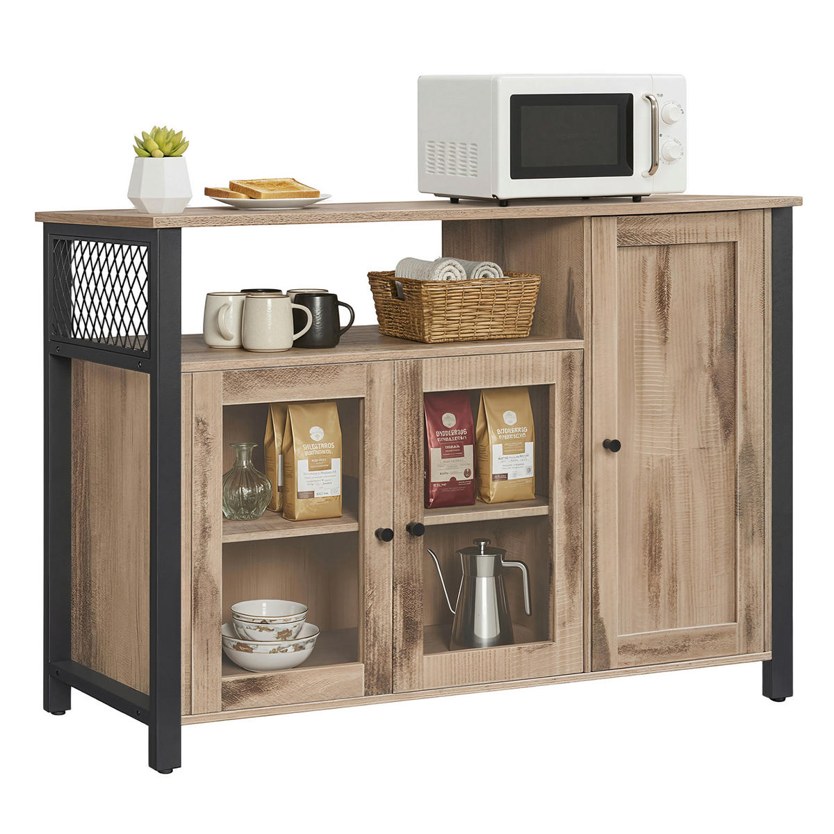 ANRICHTE Dekorfolie Braun, Schwarz  - Schwarz/Braun, Trend, Glas/Holzwerkstoff (110/75/33cm) - Boxxx