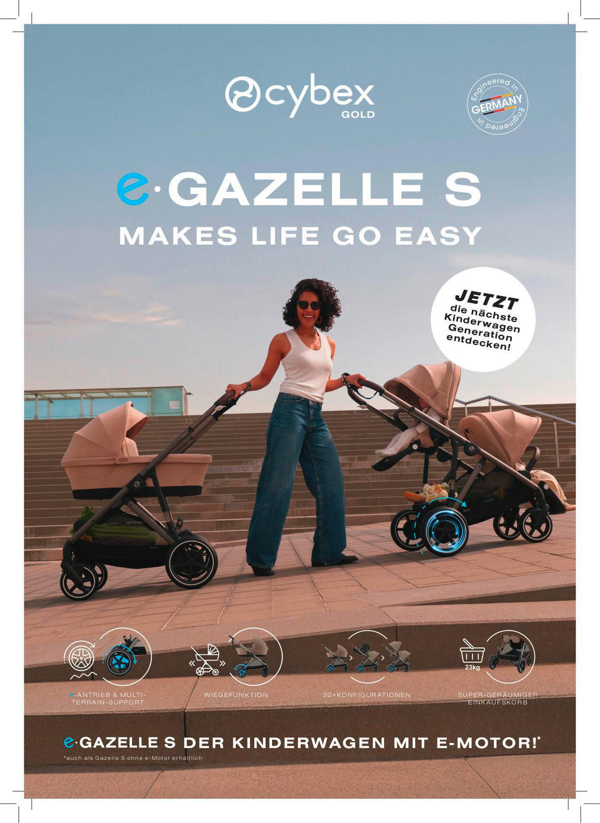 KINDERWAGEN e-Gazelle S  - Schwarz, Design, Kunststoff/Textil (94.5/66/100cm) - Cybex