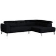 ECKSOFA in Chenille Anthrazit  280/205 cm  - Anthrazit/Schwarz, Design, Textil/Metall (280/205cm) - Xora