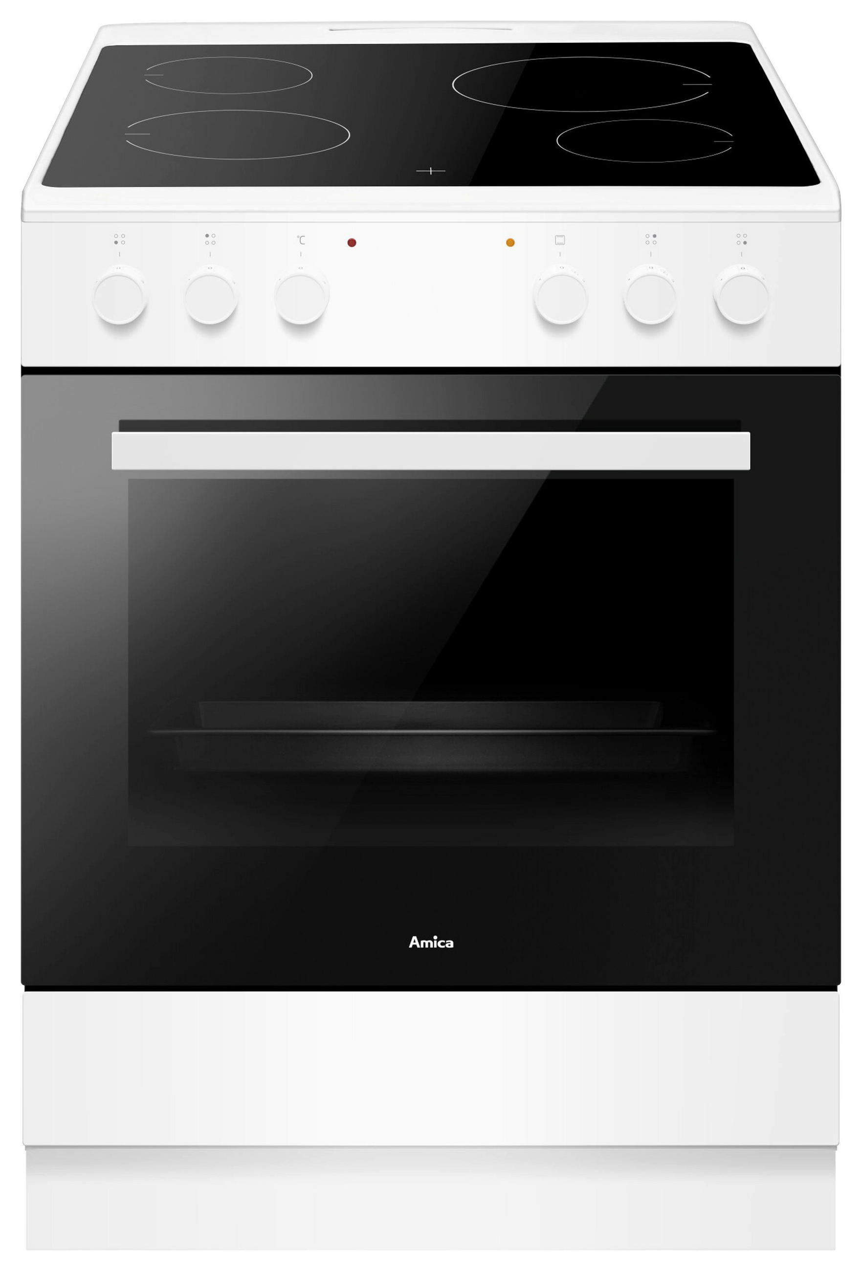 HERD SHC 913 011 W  - Weiß, Basics, Glas/Metall (60,0/85,0/60,0cm) - Amica