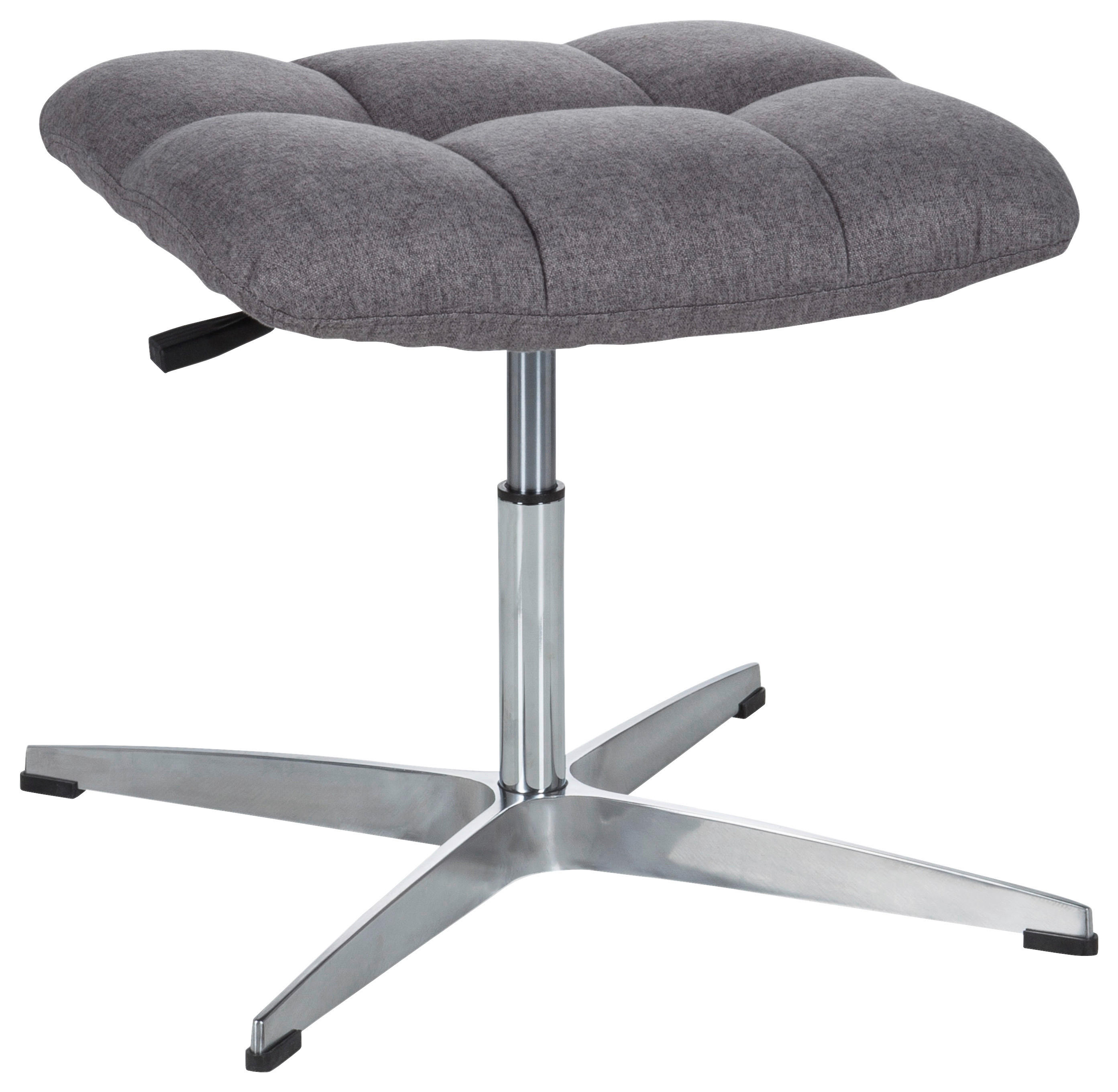 BÜROHOCKER Grau  - Silberfarben/Grau, MODERN, Textil/Metall (47/49/47cm) - MID.YOU