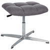 BÜROHOCKER Grau  - Silberfarben/Grau, MODERN, Textil/Metall (47/49/47cm) - MID.YOU