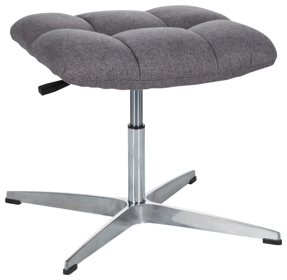 BÜROHOCKER Grau  - Silberfarben/Grau, MODERN, Textil/Metall (47/49/47cm) - MID.YOU