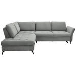 ECKSOFA in Flachgewebe Hellgrau  233/288 cm  - Hellgrau/Schwarz, Natur, Textil/Metall (233/288cm) - Valnatura