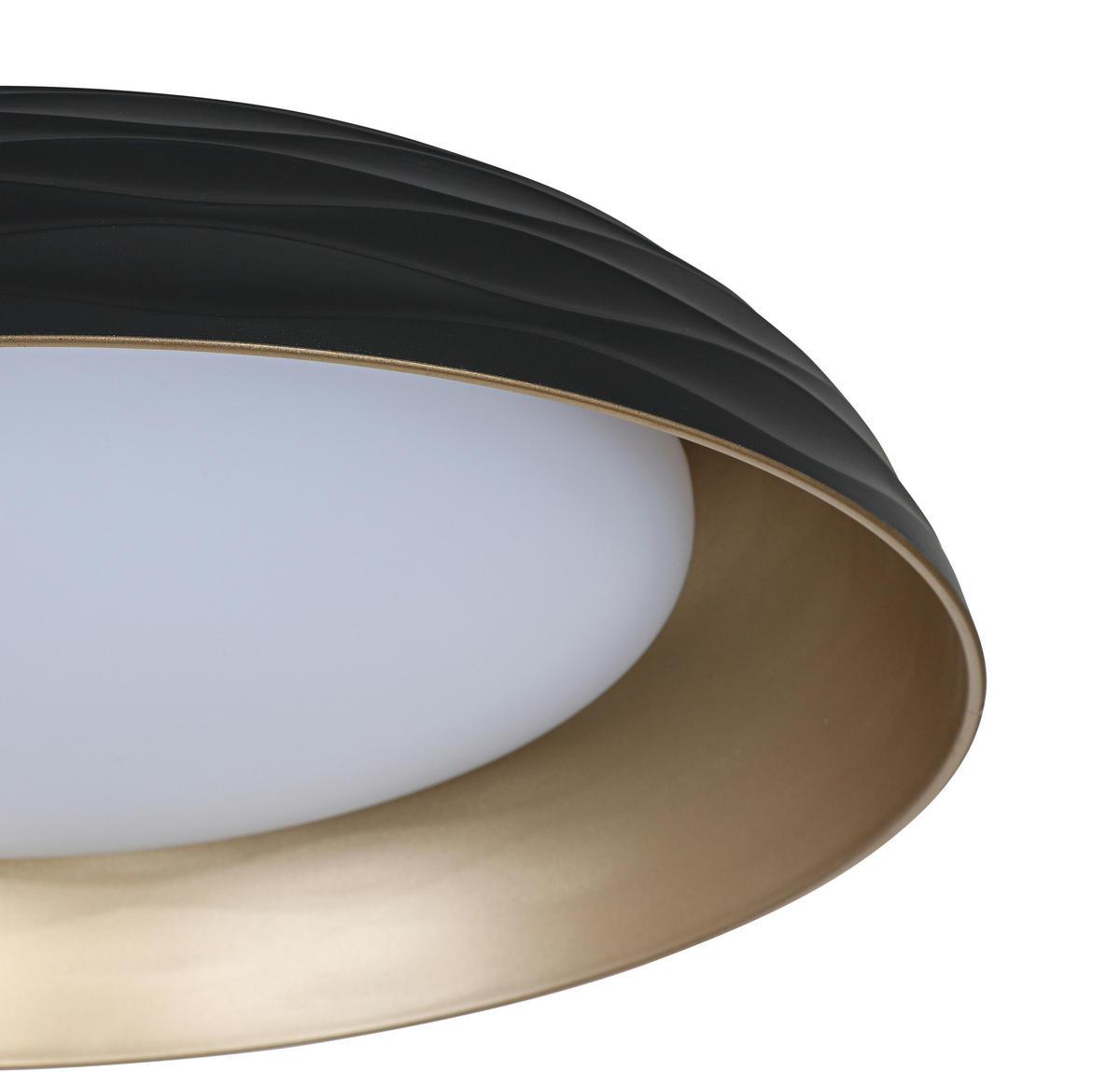 DECKENLEUCHTE 48/10 cm  - Goldfarben/Schwarz, Trend, Kunststoff/Metall (48/10cm) - Collett's Monde
