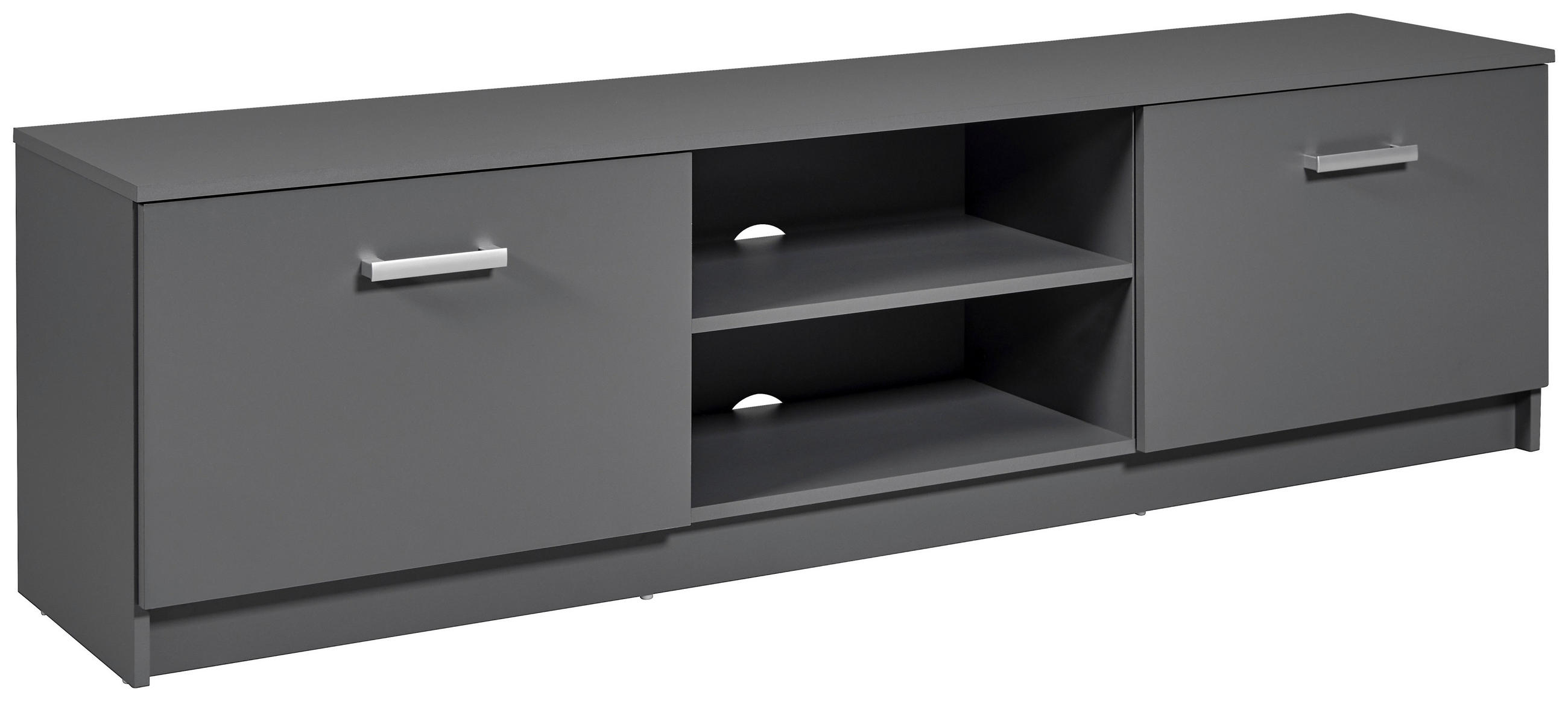 MEDIABÄNK i grafitfärgad  - grafitfärgad/silvereksfärgad, Basics, metall/trämaterial (180/50,8/40cm) - MID.YOU
