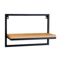 WANDREGAL  - Schwarz, Design, Holz/Metall (43/20/30cm)