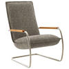 SESSEL in Flachgewebe Grün  - Edelstahlfarben/Eichefarben, Design, Holz/Textil (76/105/87cm) - Koinor