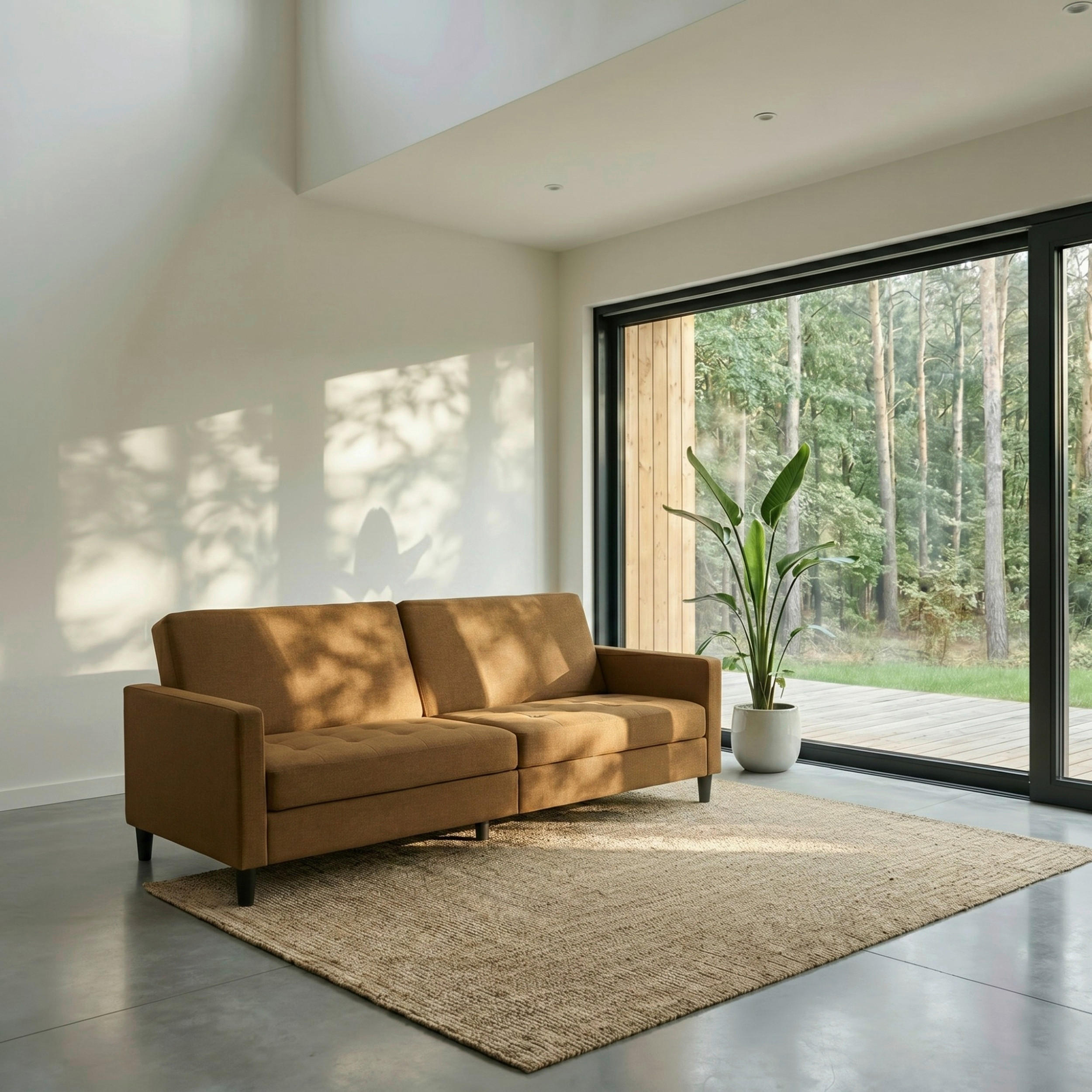 SCHLAFSOFA Webstoff, Leinenoptik Currygelb  - Currygelb/Schwarz, Basics, Kunststoff/Textil (207/86/86cm) - Livetastic