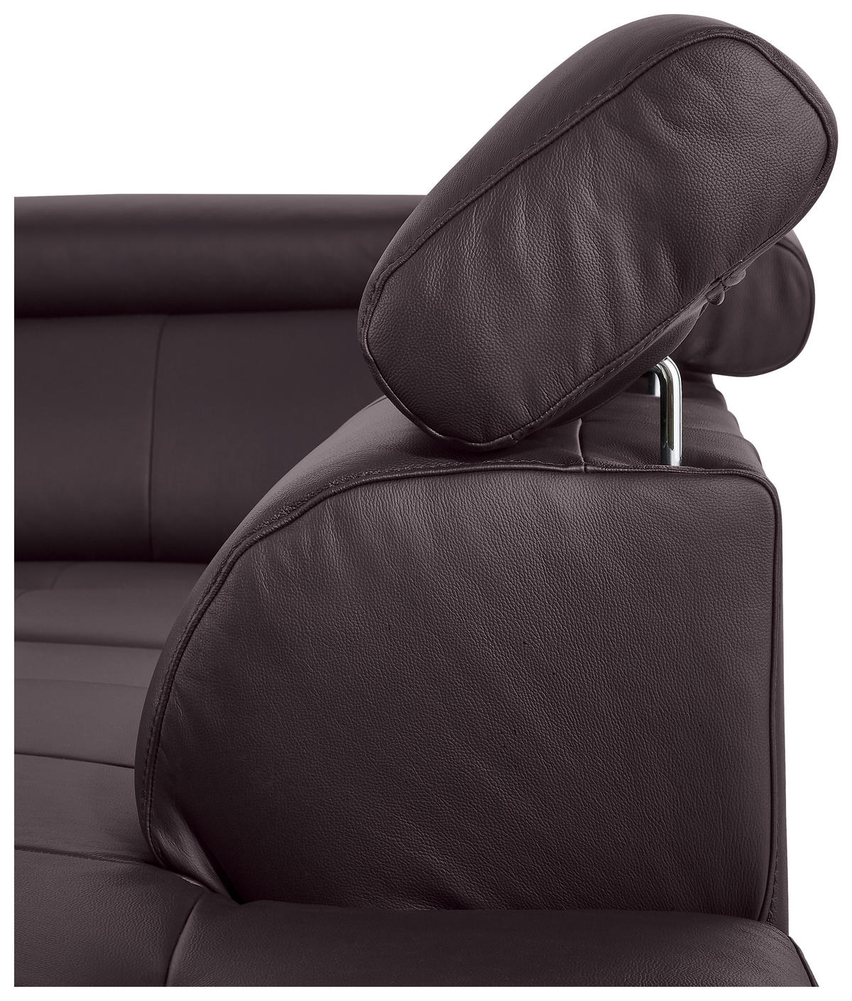 ECKSOFA in Echtleder Braun  - Chromfarben/Braun, Design, Leder/Metall (262/213cm) - Hom`in