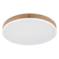 LED-DECKENLEUCHTE 24 W    45/45/8,5 cm  - Weiss/Dunkelbraun, Natur, Holzwerkstoff/Kunststoff (45/45/8,5cm) - Globo