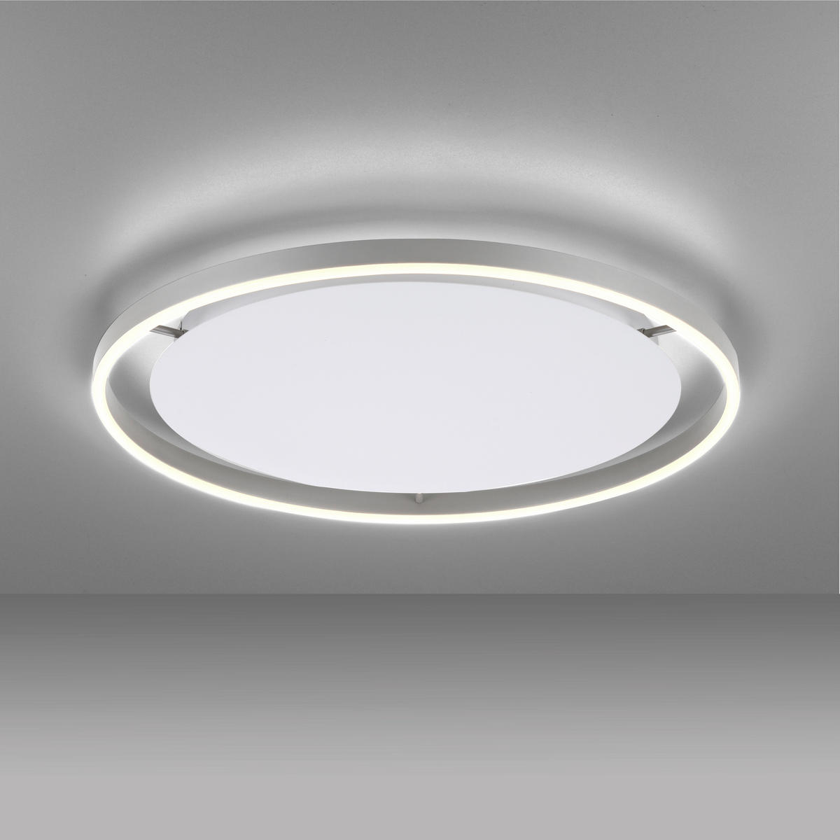 LED-DECKENLEUCHTE 28 W    58,5/58,5/5,3 cm  - Alufarben, Design, Kunststoff/Metall (58,5/58,5/5,3cm)