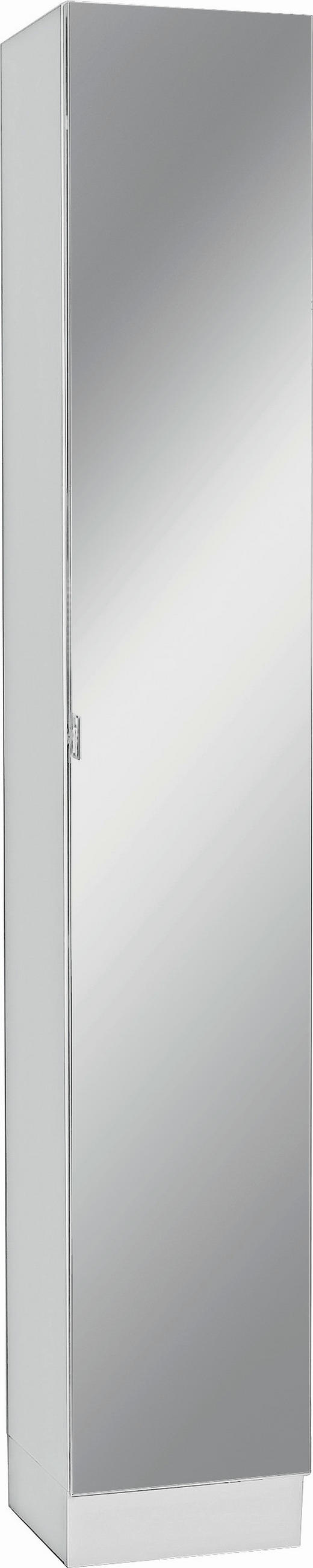 HOCHSCHRANK 32,5/195,5/33 cm  - Chromfarben/Weiß, Basics, Glas/Holzwerkstoff (32,5/195,5/33cm) - Xora