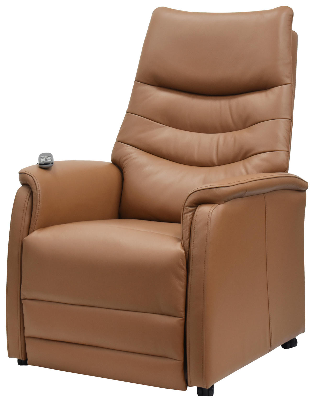 FERNSEHSESSEL  mit Relaxfunktion, Kopfteilverstellung, Aufstehhilfe, Fußteilverstellung Echtleder Lederlook Cognac  - Cognac/Schwarz, Design, Leder/Kunststoff (78.5/87,5-112,5/87,5-161cm) - Cantus