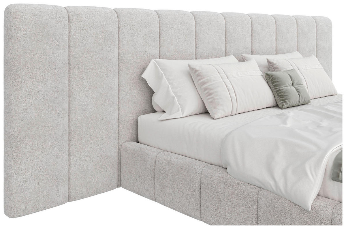 POLSTERBETT 200/200 cm  Beige  - Beige/Schwarz, Design, Holz/Kunststoff (200/200cm) - Carryhome