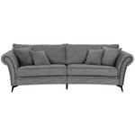 MEGASOFA in Flachgewebe Anthrazit  - Anthrazit/Schwarz, ROMANTIK / LANDHAUS, Textil/Metall (273/79/125cm) - Landscape