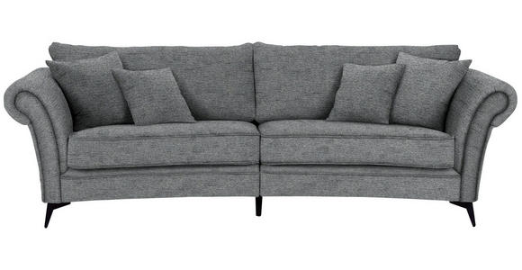 MEGASOFA in Flachgewebe Anthrazit  - Anthrazit/Schwarz, ROMANTIK / LANDHAUS, Textil/Metall (273/79/125cm) - Landscape