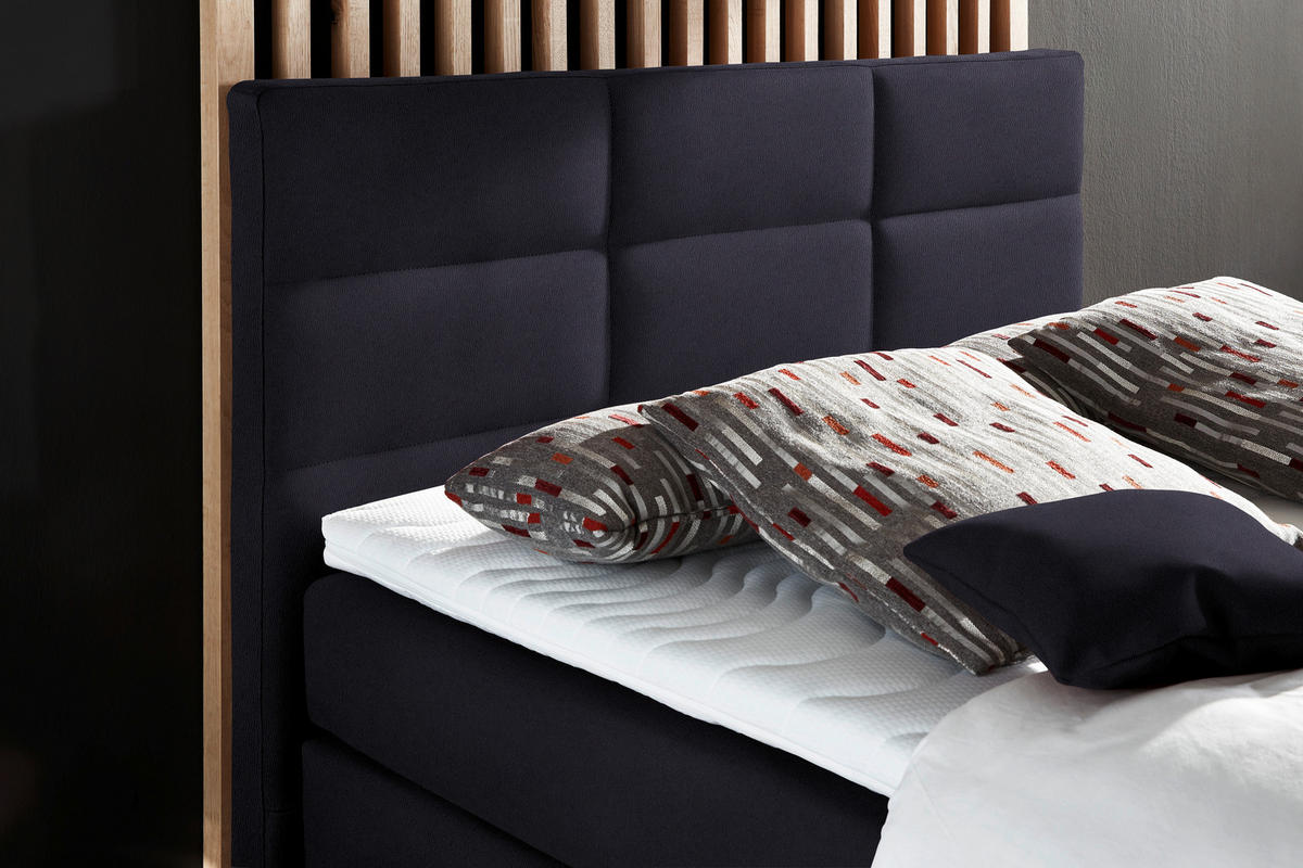 BOXSPRINGBETT 140/200 cm  in Graphitfarben  - Alufarben/Graphitfarben, KONVENTIONELL, Textil/Metall (140/200cm) - Dieter Knoll