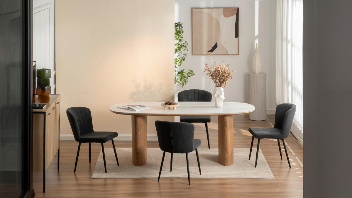 VIERFUßSTUHL - Schwarz, KONVENTIONELL, Holz/Textil (52/82/60cm) - P & B