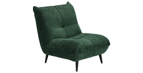 SESSEL in Mikrofaser Dunkelgrün - Dunkelgrün/Schwarz, KONVENTIONELL, Textil/Metall (89/100/101cm) - Hom`in