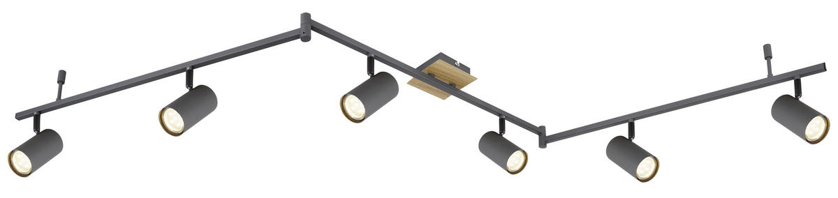 STRAHLER 180/10/18,5 cm   - Graphitfarben/Naturfarben, Design, Metall (180/10/18,5cm) - Globo