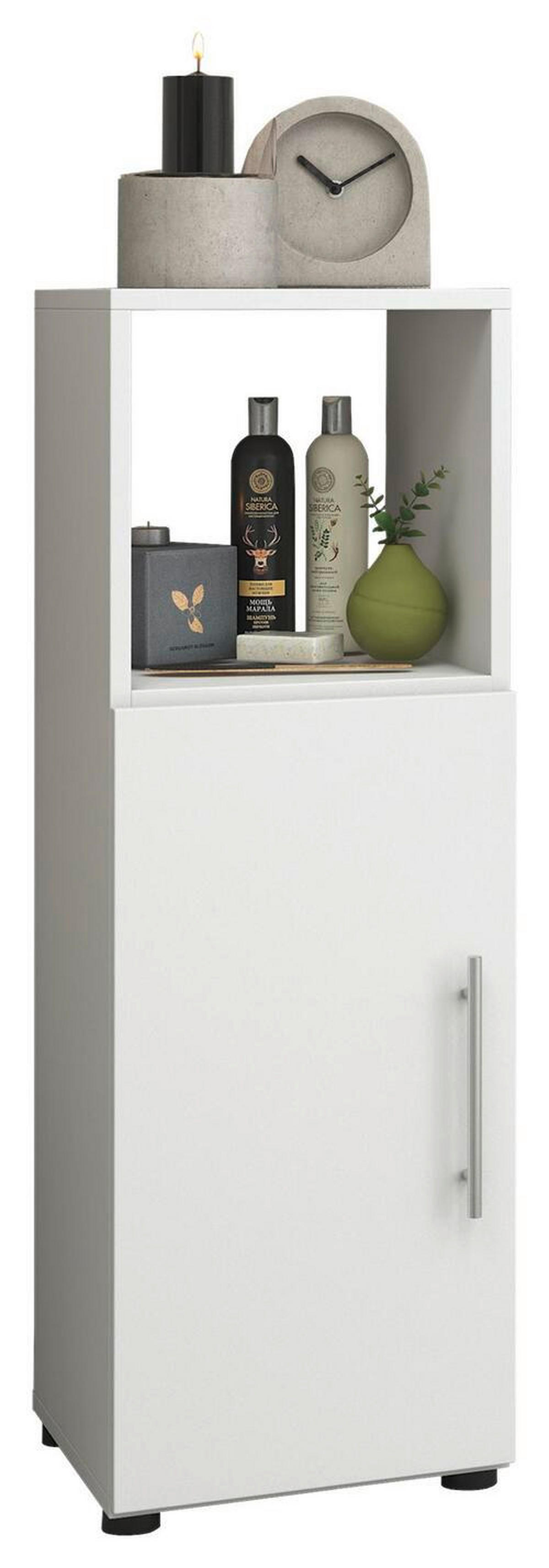 Midischrank in Weiß in   - Weiss/Silberfarben, Konventionell, Holzwerkstoff/Kunststoff (31/93/30cm) - MID.YOU