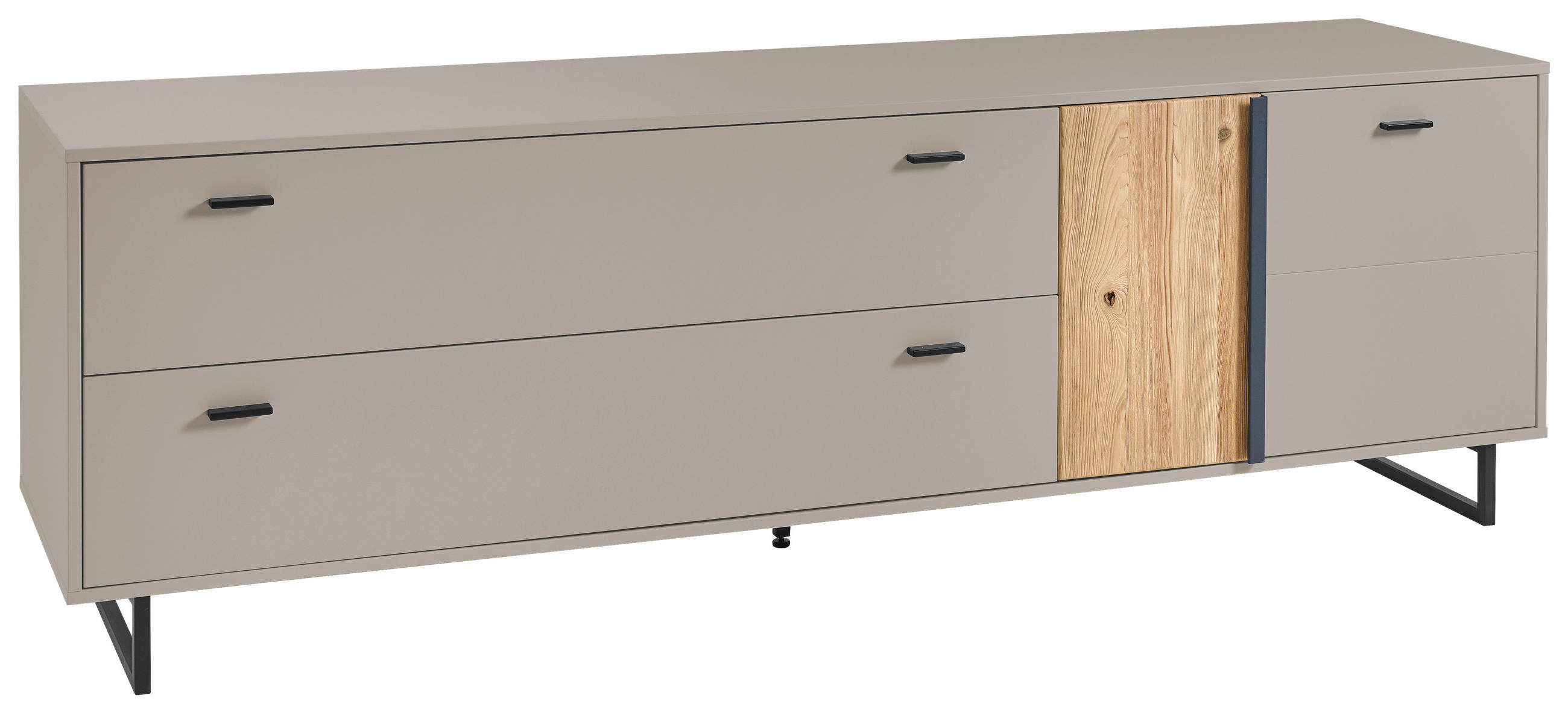 TV-ELEMENT - Anthrazit/Eschefarben, KONVENTIONELL, Holzwerkstoff/Metall (205/63,5/50cm) - Hom`in