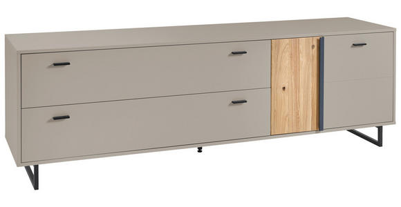 TV-ELEMENT Grau, Eschefarben  205/63,5/50 cm  - Anthrazit/Eschefarben, KONVENTIONELL, Holzwerkstoff/Metall (205/63,5/50cm) - Hom`in