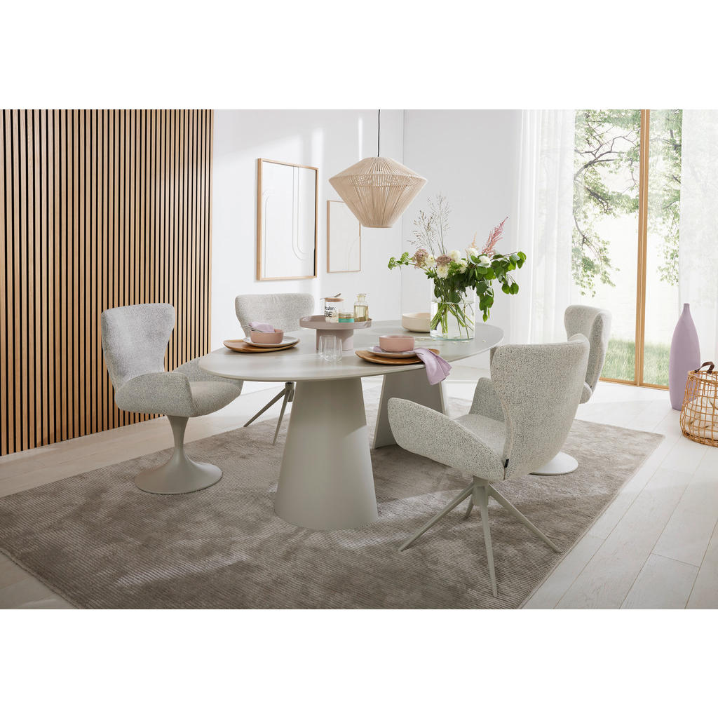 Thumbnail - Musterring Esstisch Justb!, Grau, Holzwerkstoff, Buche, oval, Säule, Wange, 115x75x220 cm, in verschiedenen Größen erhäl...