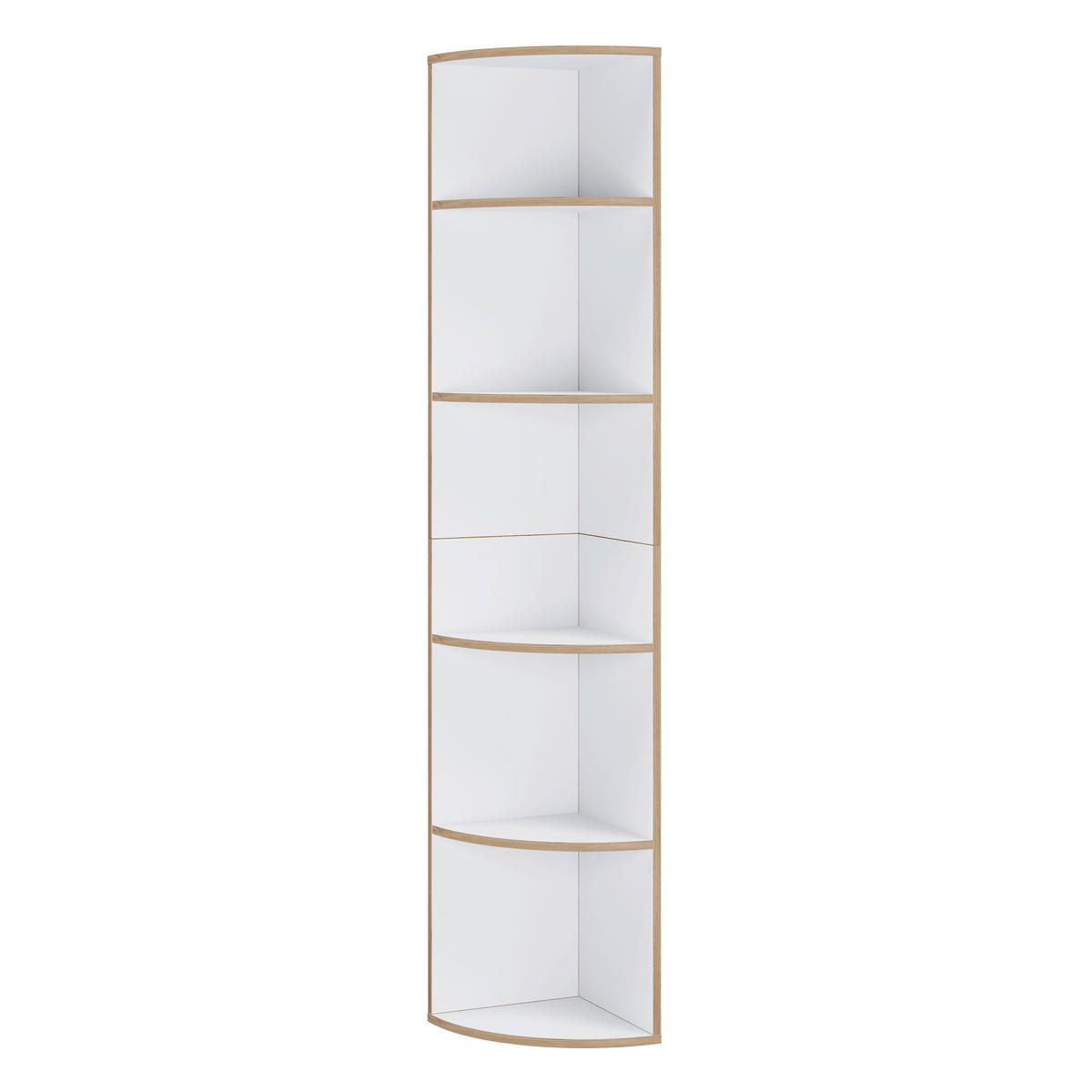 Etajeră De Colț 33/183/33 cm, alb, stejar miere,  - stejar miere/alb, Design, plastic/material pe bază de lemn (33/183/33cm) - Livetastic
