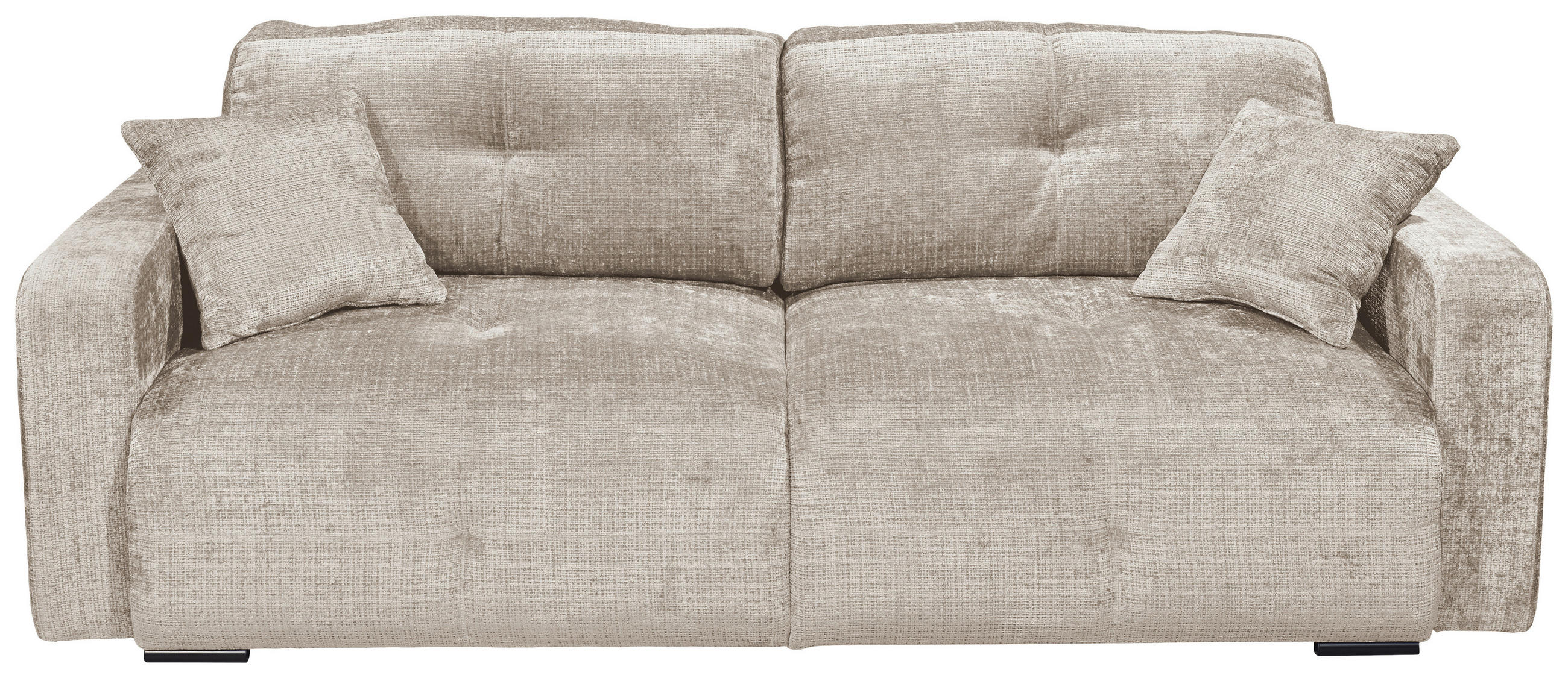SCHLAFSOFA Chenille Taupe  - Taupe/Schwarz, KONVENTIONELL, Kunststoff/Textil (235/88/120cm) - MID.YOU