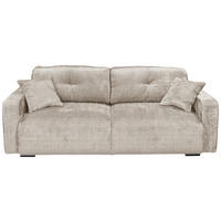 SCHLAFSOFA  mit Schlafen auf Sitzhöhe, Rücken echt, Armteil links, Armteil rechts Chenille Taupe  - Taupe/Schwarz, KONVENTIONELL, Kunststoff/Textil (235/88/120cm) - MID.YOU