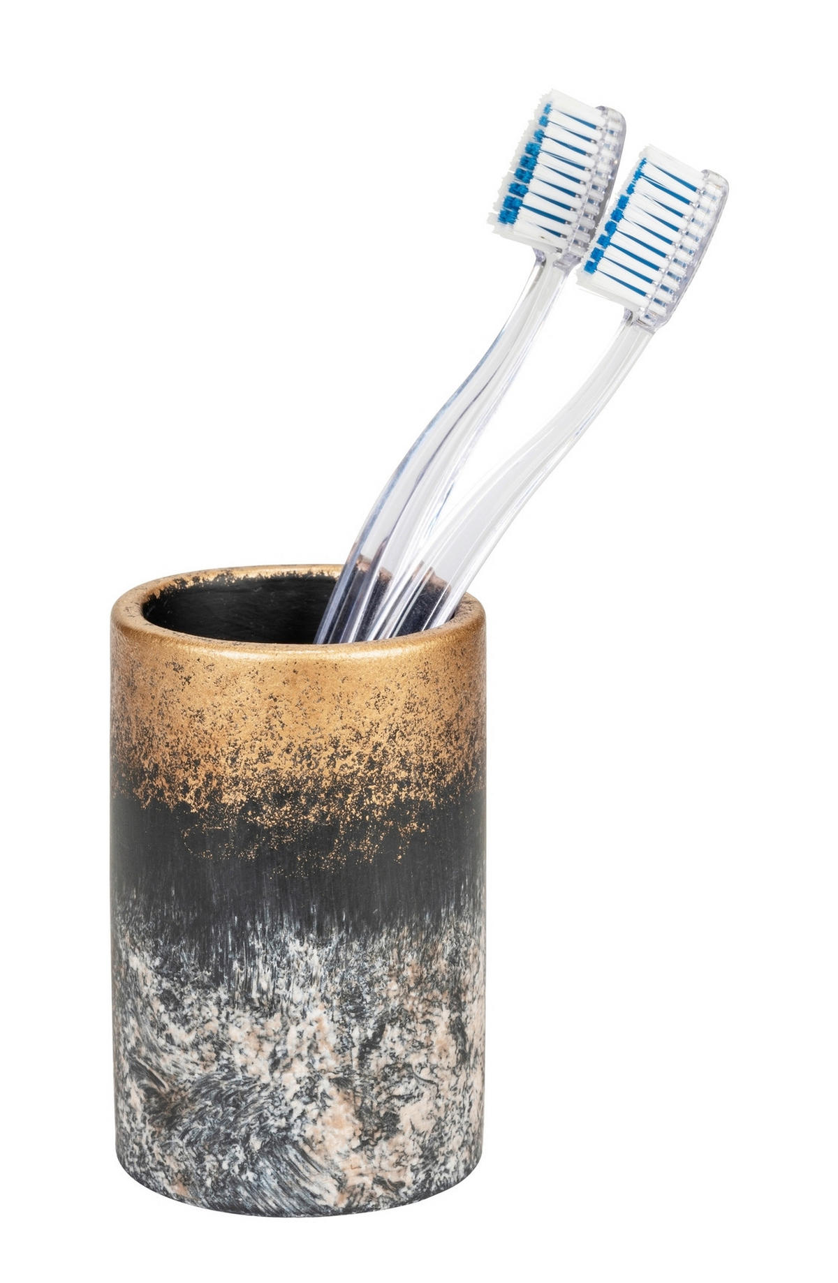 ZAHNPUTZBECHER Stein  - Schwarz/Grau, Basics, Stein (6,9/9,6/6,9cm) - Wenko
