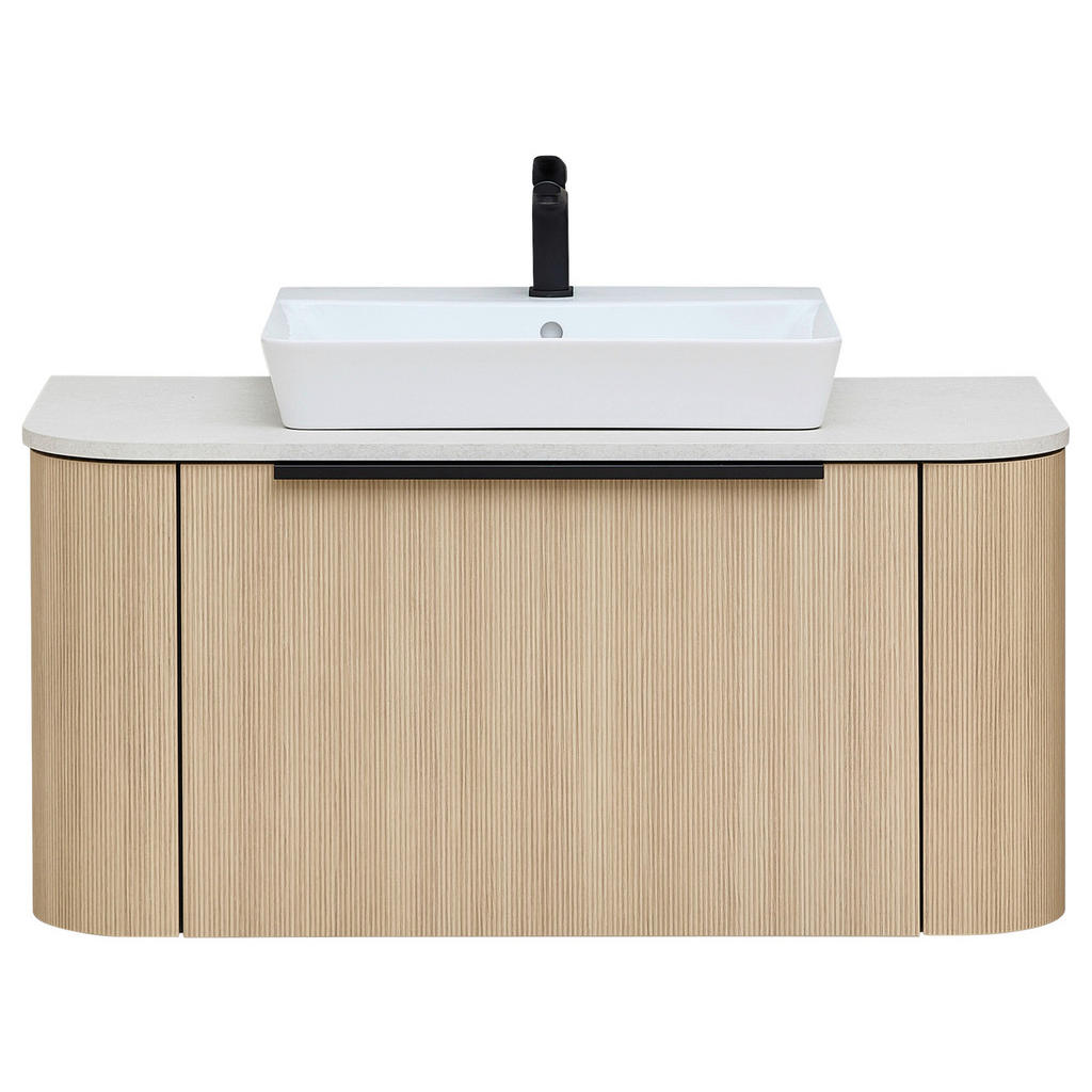 Thumbnail - Sadena Waschtischkombi Ravenna, Anthrazit, Eiche, Metall, 1 Fächer, 2 Schubladen, 107.2 cm, Goldenes M, Made in Germany,...