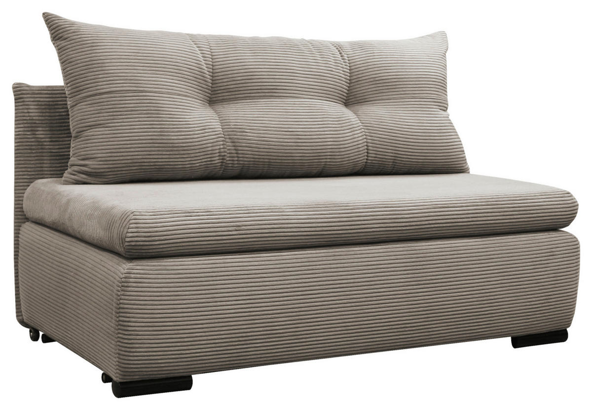 SCHLAFSOFA  mit Liegefunktion Cord Taupe  - Taupe/Schwarz, Design, Kunststoff/Textil (154/93/85cm) - MID.YOU