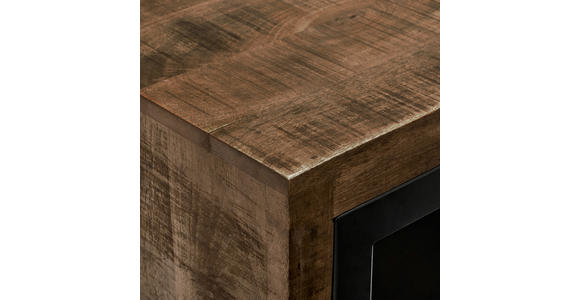 SIDEBOARD 175/80/40 cm in Naturfarben, Hellbraun - Hellbraun/Schwarz, Design, Glas/Holz (175/80/40cm) - Carryhome