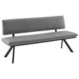SITZBANK 180/86,5/60 cm in Schwarz, Hellgrau - Hellgrau/Schwarz, Design, Textil/Metall (180/86,5/60cm) - Cantus