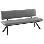 SITZBANK 180/86,5/60 cm  in Schwarz, Hellgrau  - Hellgrau/Schwarz, Design, Textil/Metall (180/86,5/60cm) - Cantus