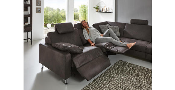WOHNLANDSCHAFT in Textil Anthrazit - Anthrazit/Alufarben, Design, Textil/Metall (242/275cm) - Dieter Knoll