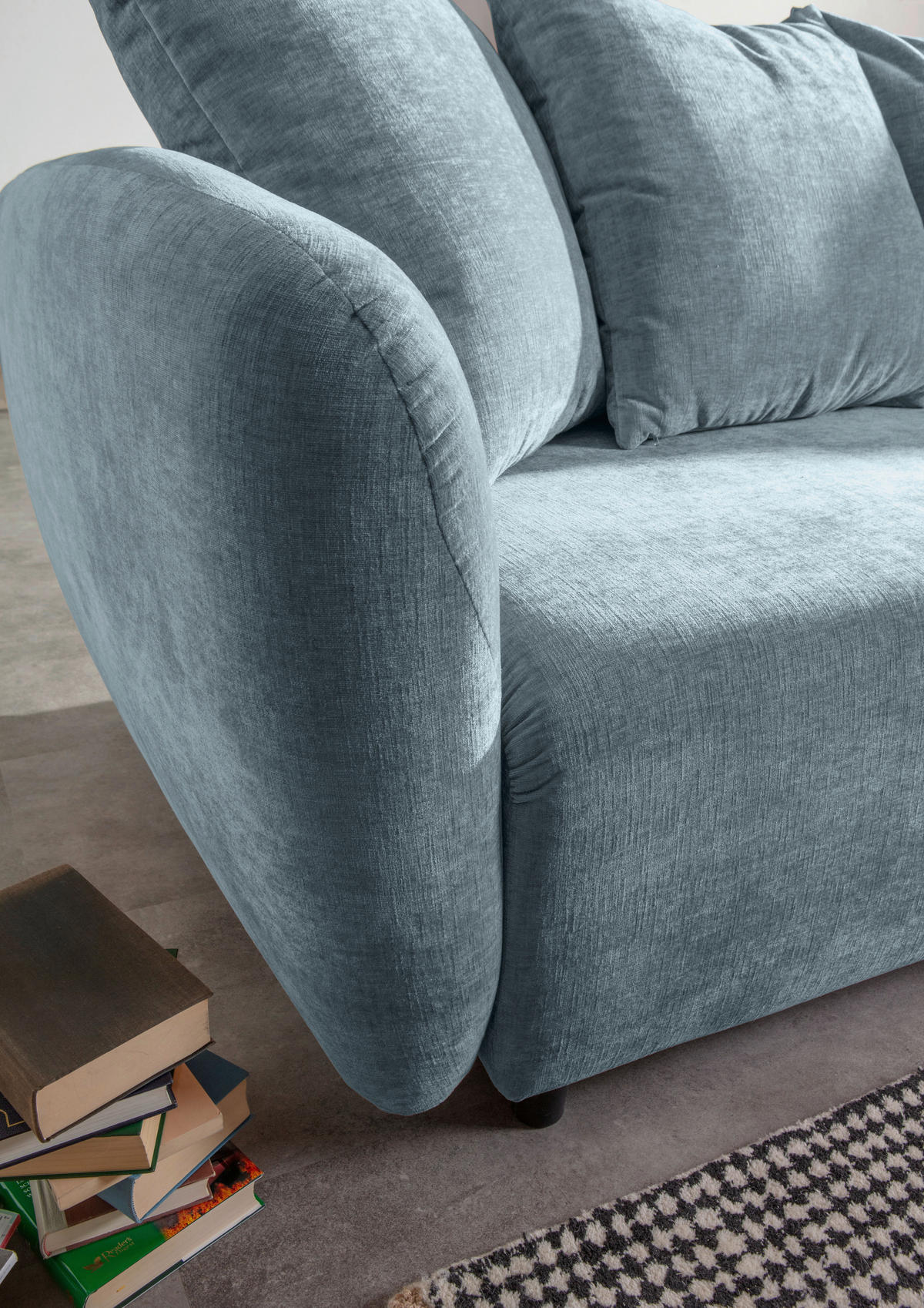 SCHLAFSOFA in Flachgewebe Blau  - Blau/Schwarz, KONVENTIONELL, Kunststoff/Textil (250/74/108cm) - Carryhome