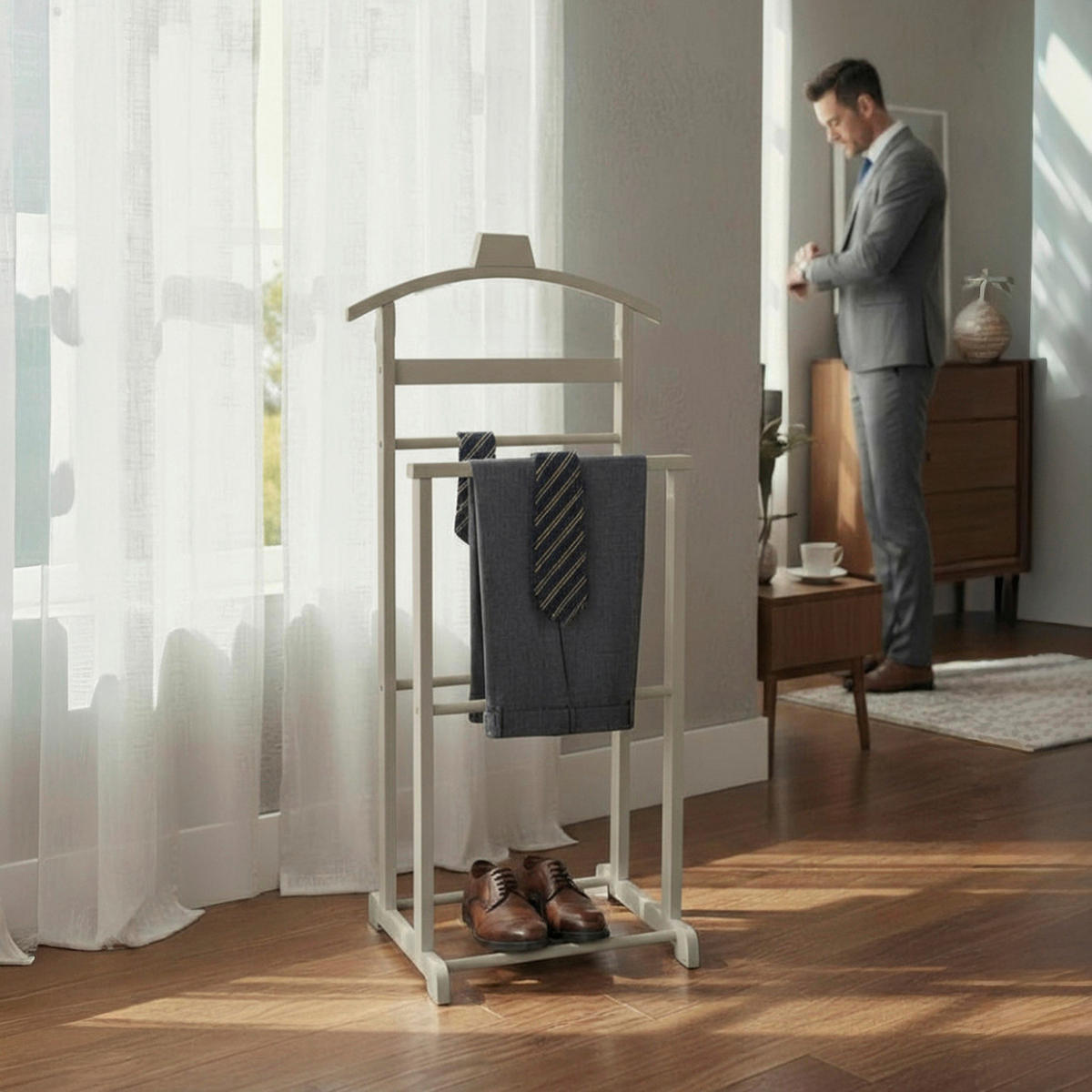 HERRENDIENER in Kaschmir 48/97/36 cm   - Kaschmir, Basics, Holz (48/97/36cm)