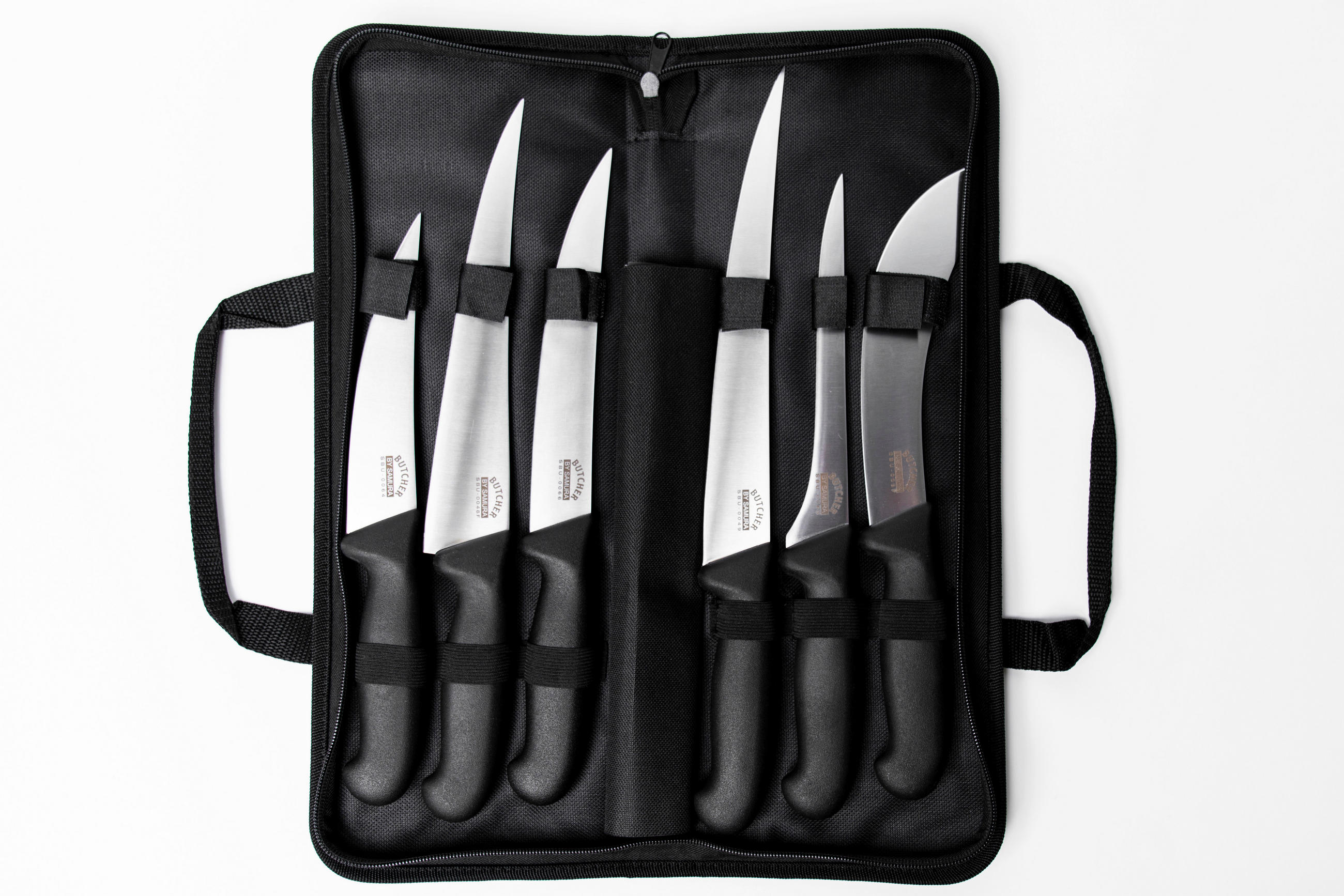 SET NOŽEV  BUTCHER 6-delni - srebrne barve/črna, Basics, kovina/umetna masa - Samura