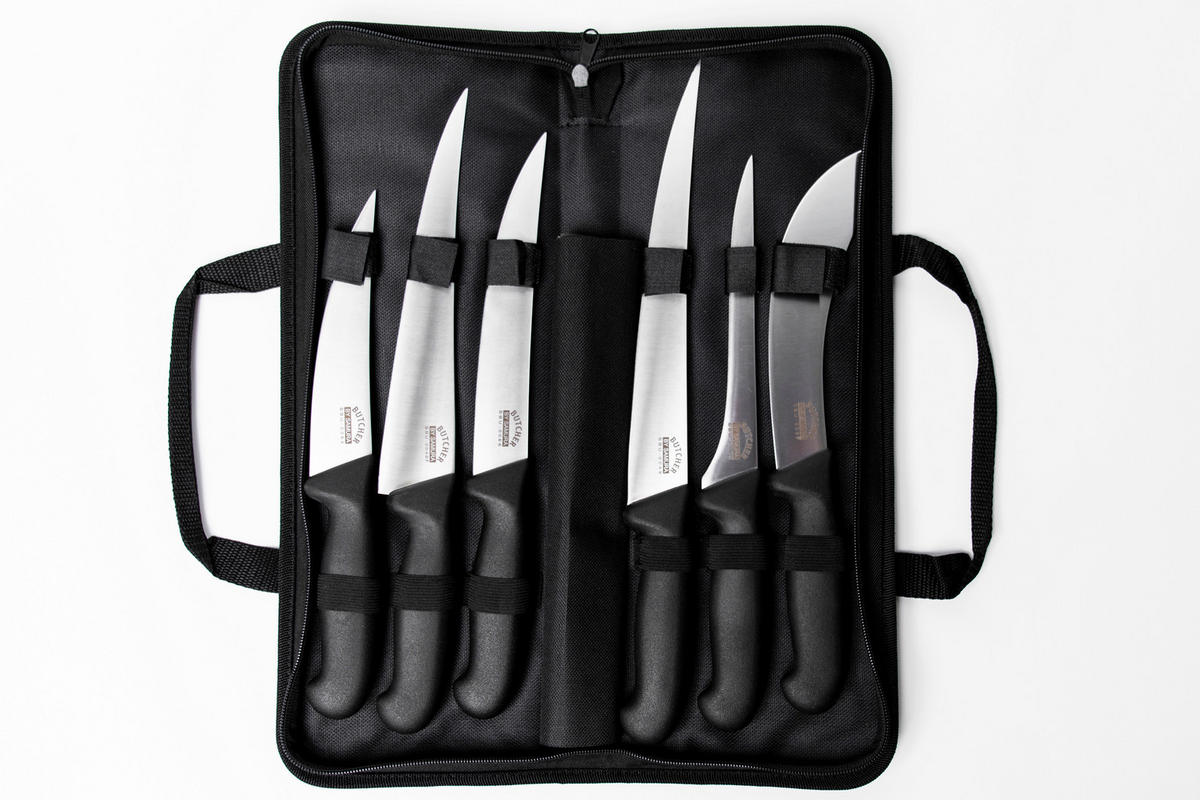 SET NOŽEV  BUTCHER 6-delni - srebrne barve/črna, Basics, kovina/umetna masa - Samura