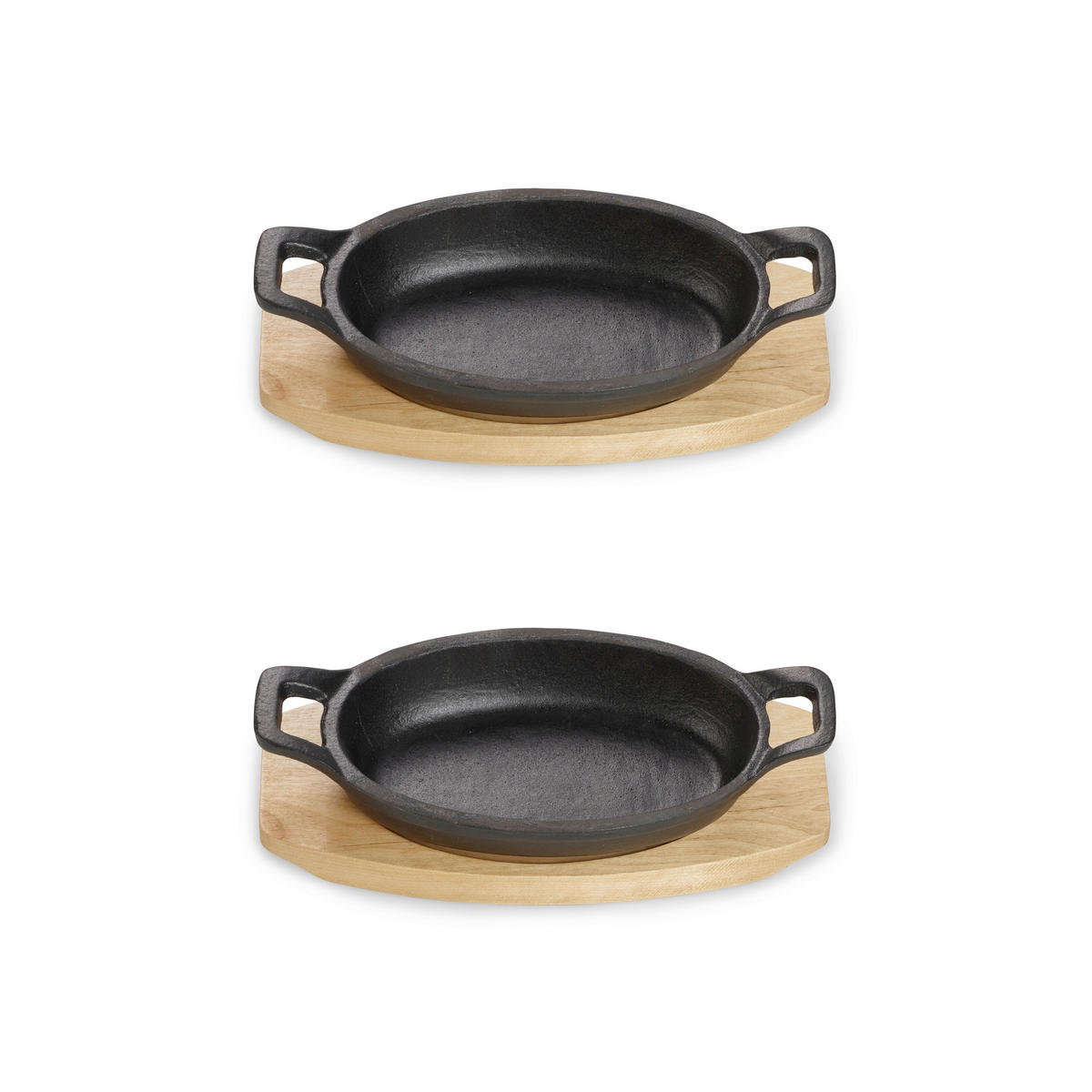 PFANNENSET Small Gusseisen 2-teilig  - Schwarz, Basics, Metall (15,3/9,2/3cm) - Echtwerk